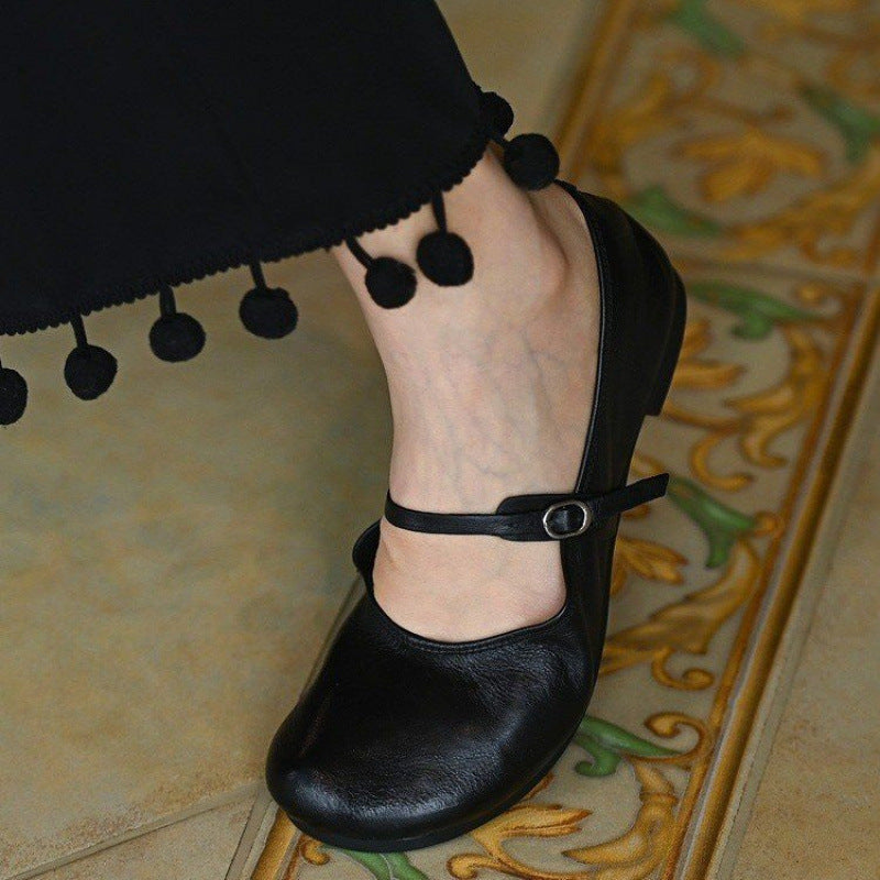Damen Ballerina Bequem Riemen Schuhe Komfort