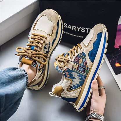 Damen Sneaker Sportlich Tribal Muster Rutschfest
