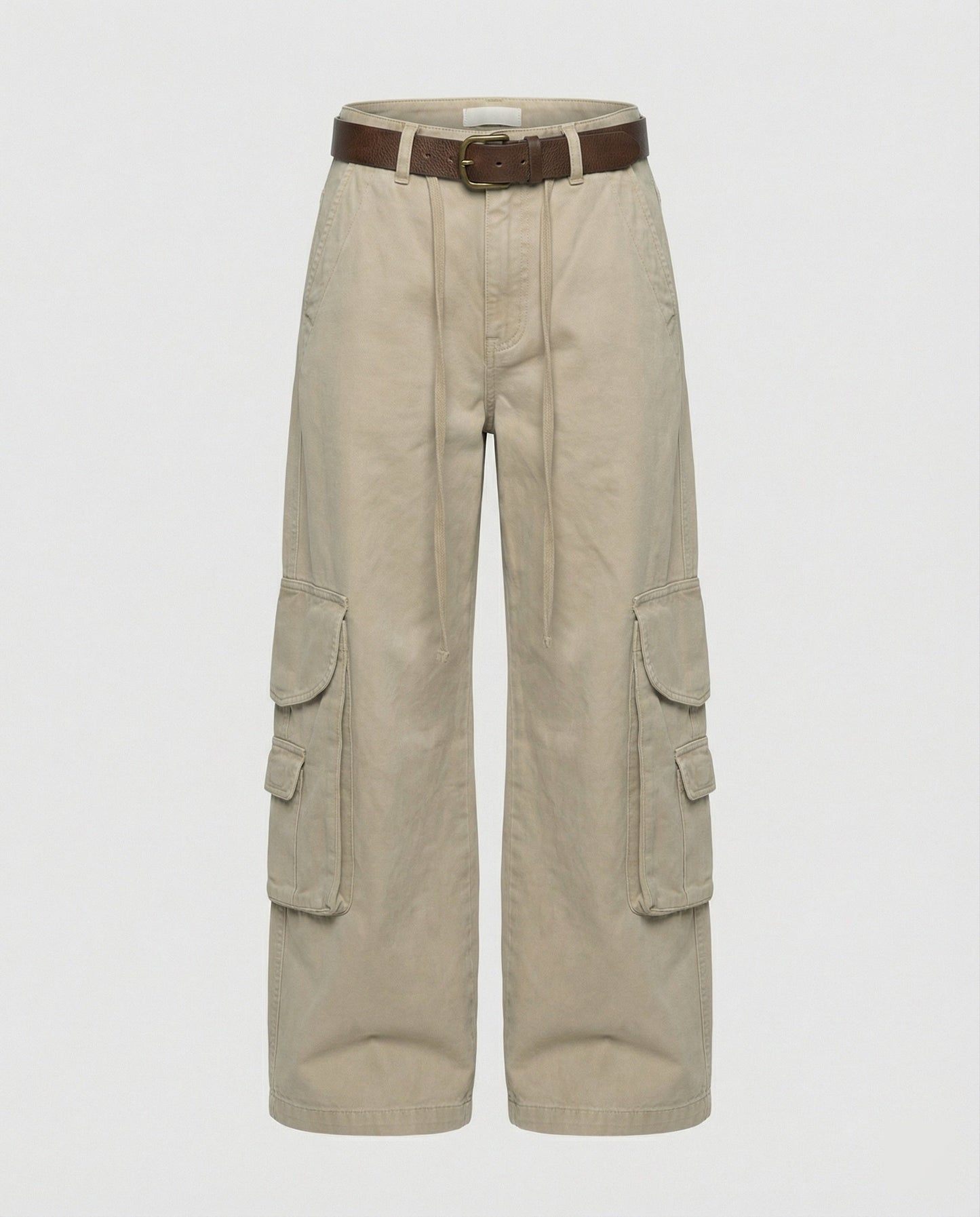 Damen Cargohose Lässig Palazzo Schnitt Große Taschen