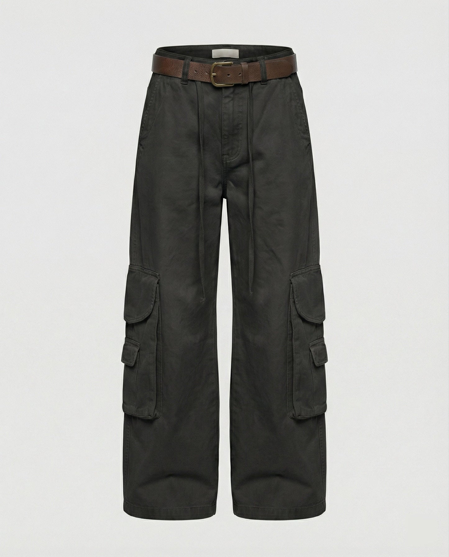 Damen Cargohose Lässig Palazzo Schnitt Große Taschen