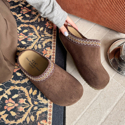 Damen Fleece-Clogs Warm Bequem mit Riemen