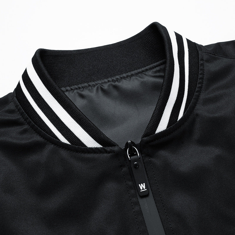 Herren Sportjacke Modern mit Streifen Kragen und Taschen