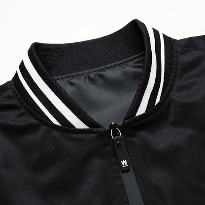 Herren Sportjacke Modern mit Streifen Kragen und Taschen