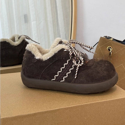 Damen Hausschuhe Weich Wildleder Flausch Innenfutter Warm