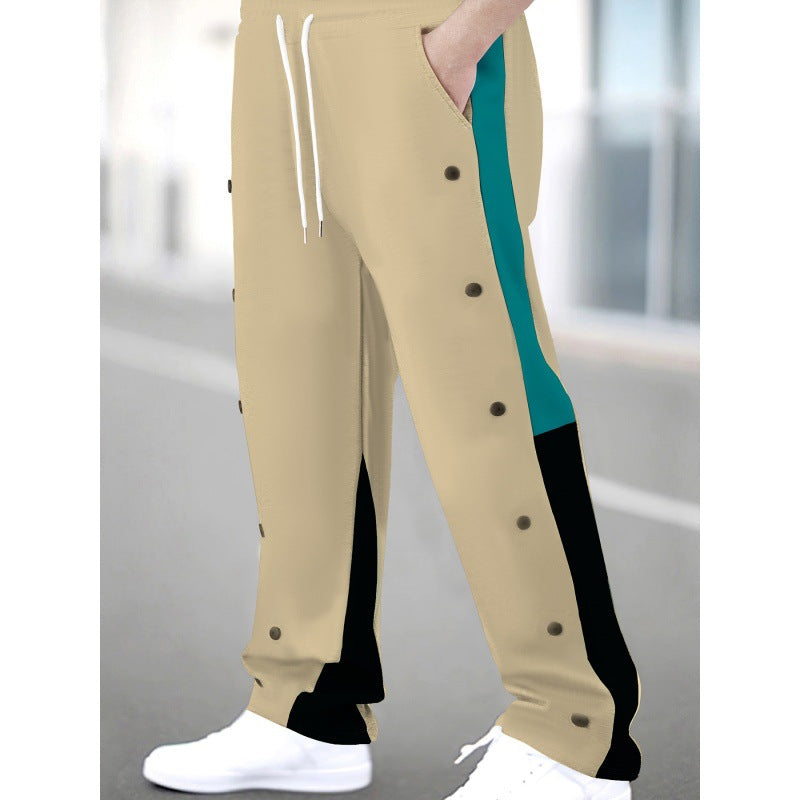 Herren Sport Hose Atmungsaktiv mit Druckknöpfen