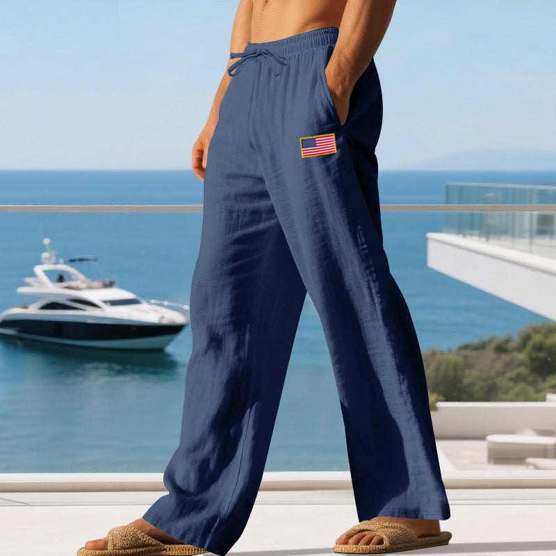 Herren Strandhose Mit Flaggenmotiv Elastisch Bequem