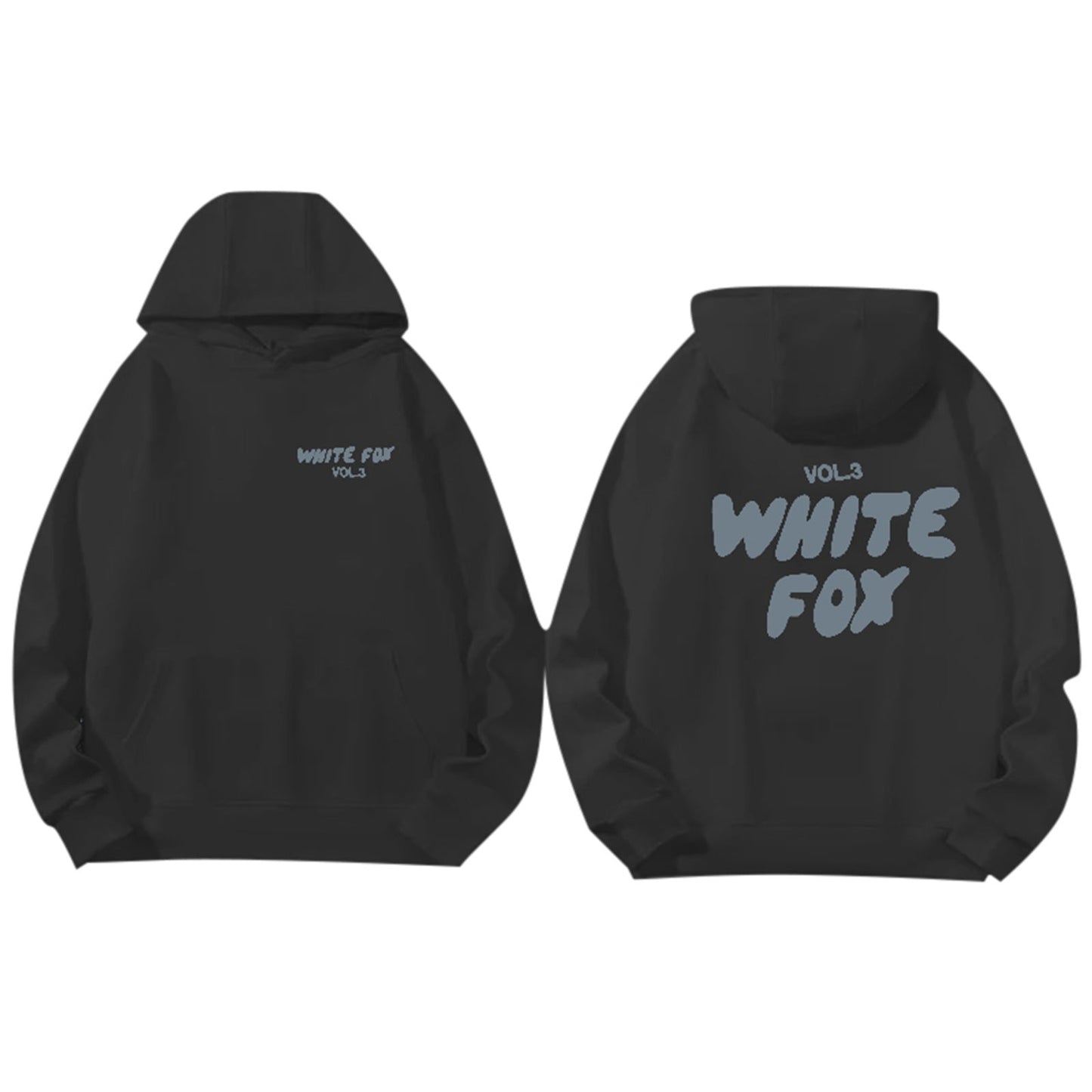 Lässiger Streetwear Hoodie Kapuzenpullover Schwarz Weiße Grafik