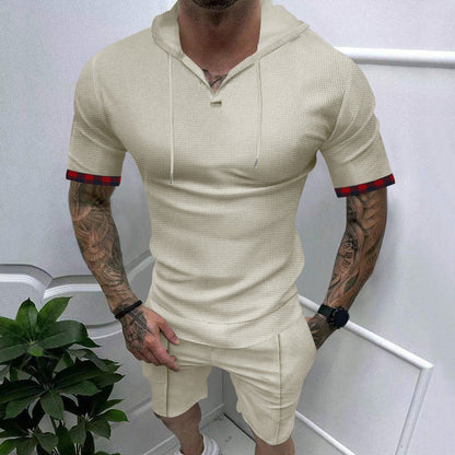 Herren Freizeitanzug Set mit Kapuze Modern Sportlich