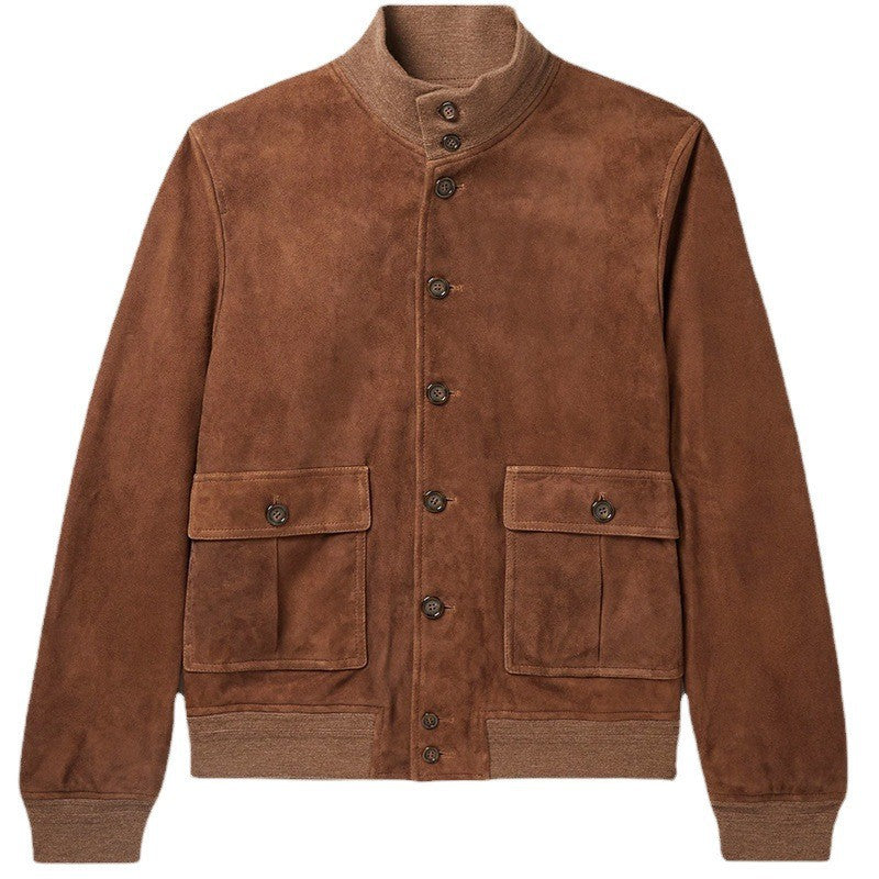 Lederjacke Herren Wildleder Modern Mit Taschen