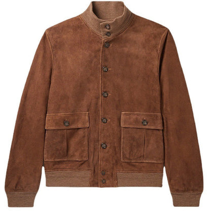 Lederjacke Herren Wildleder Modern Mit Taschen
