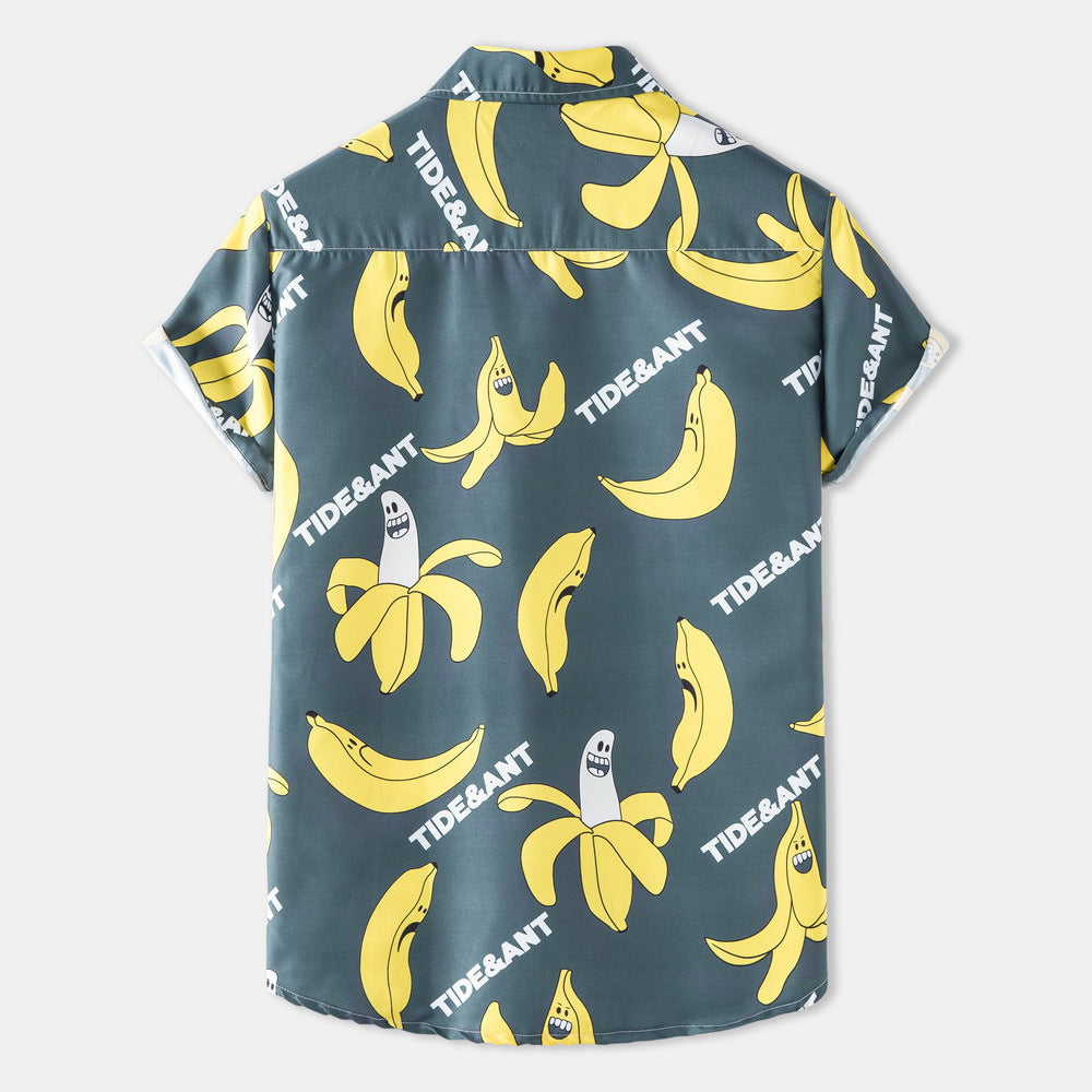 Herren Kurzarmhemd Lustig Bananen Motiv Berlin Style - BerlinGlamour