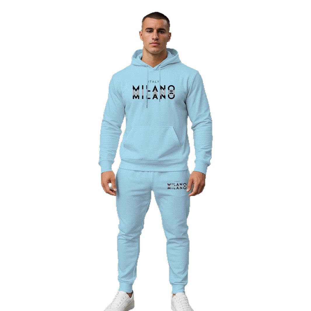 Herren Jogginganzug Sportlich Hoodie Set Grau