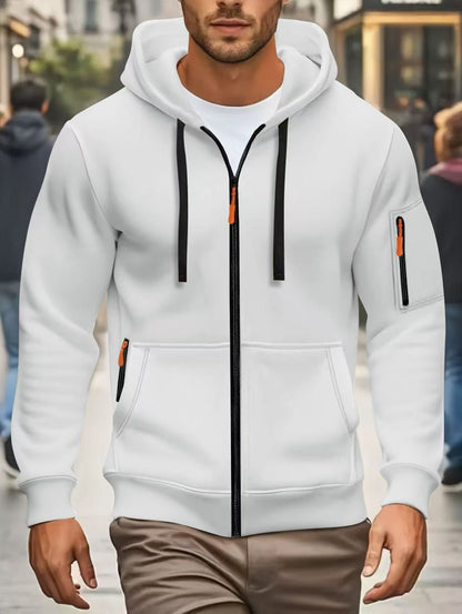 Herren Sportjacke Kapuzenjacke Reißverschlusstaschen Funktional