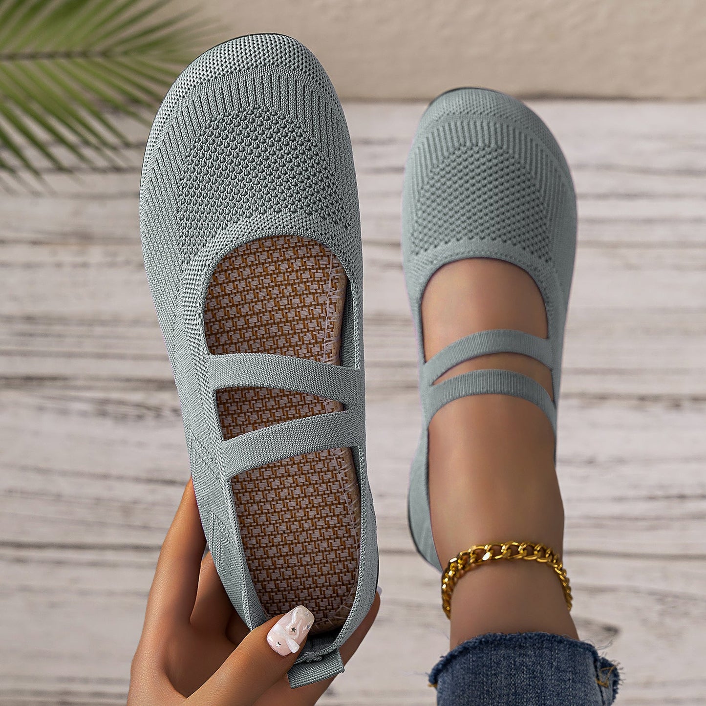 Damen Ballerinas Flexibel Atmungsaktiv Faltbar