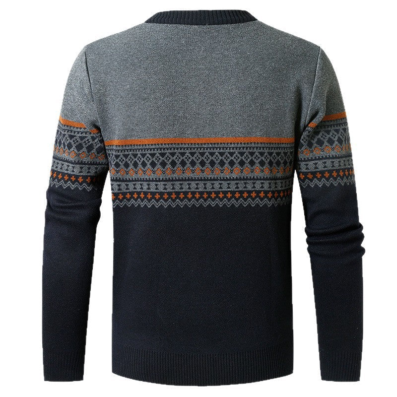 Herren Pullover Modern Geometrisches Muster Reißverschluss