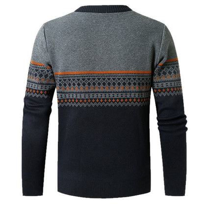 Herren Pullover Modern Geometrisches Muster Reißverschluss