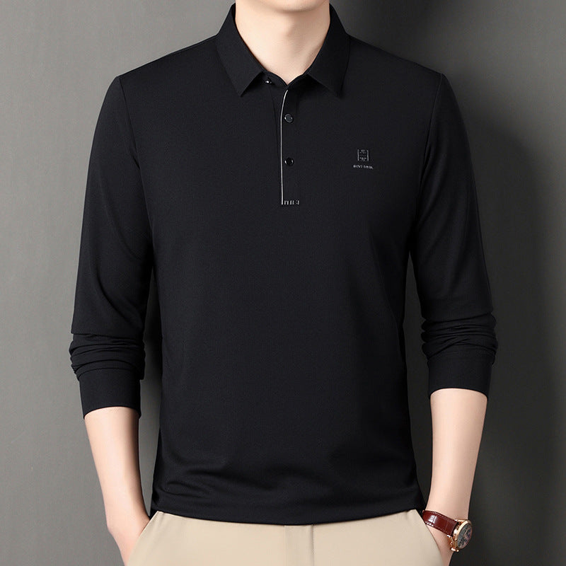 Herren Poloshirt Langarm Sportlich atmungsaktiv