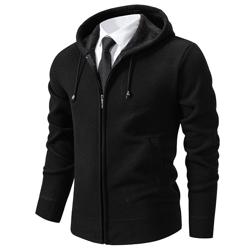 Herren Strickjacke Modern mit Kapuze Elegante Design