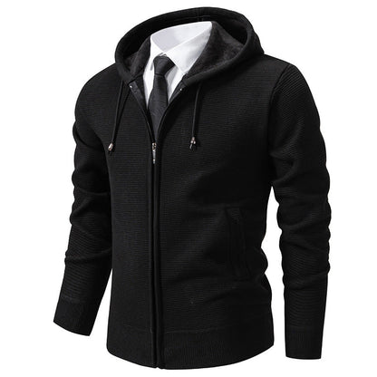 Herren Strickjacke Modern mit Kapuze Elegante Design