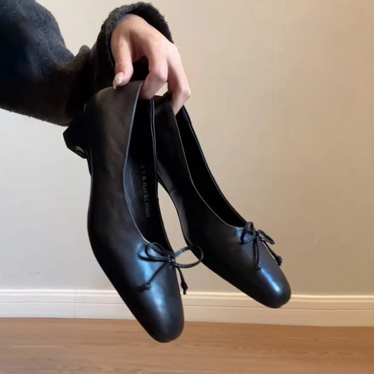 Damen Ballerinas Elegante Schnürung Schleifen Dekor