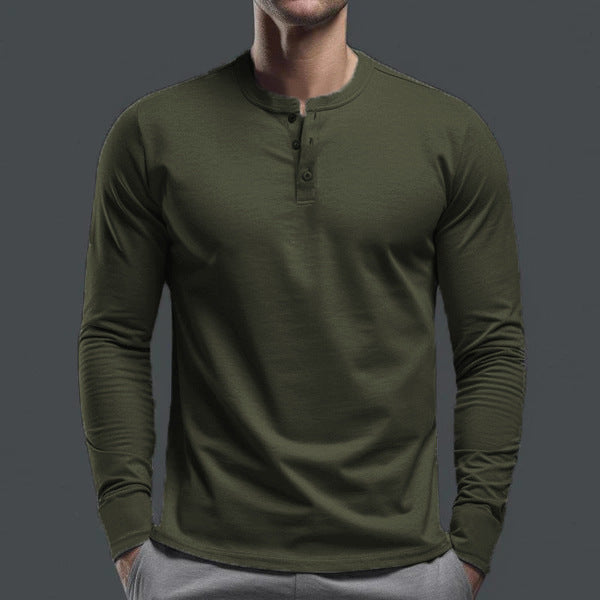 Herren Langarmhemd Baumwolle Bequem Knopfleiste Modern