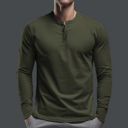 Herren Langarmhemd Baumwolle Bequem Knopfleiste Modern