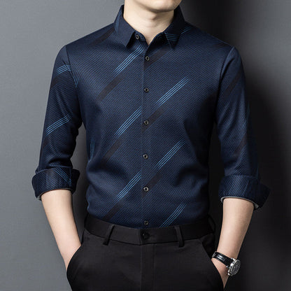 Herren Langarmhemd Modern Mit Trendigem Muster