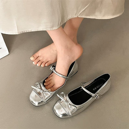 Damen Ballerinas Elegante Spitze Riemen Schuhe