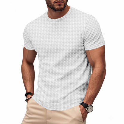 Herren T-Shirt Kurzarm Atmungsaktiv mit Struktur-Design