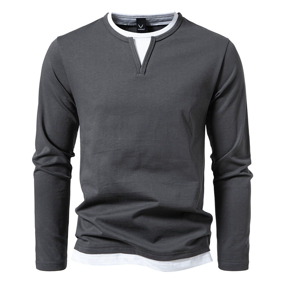 Herren Langarmshirt Moderner Kragen Trendy Berlin