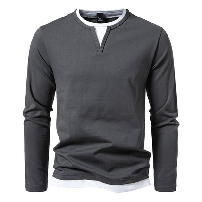 Herren Langarmshirt Moderner Kragen Trendy Berlin