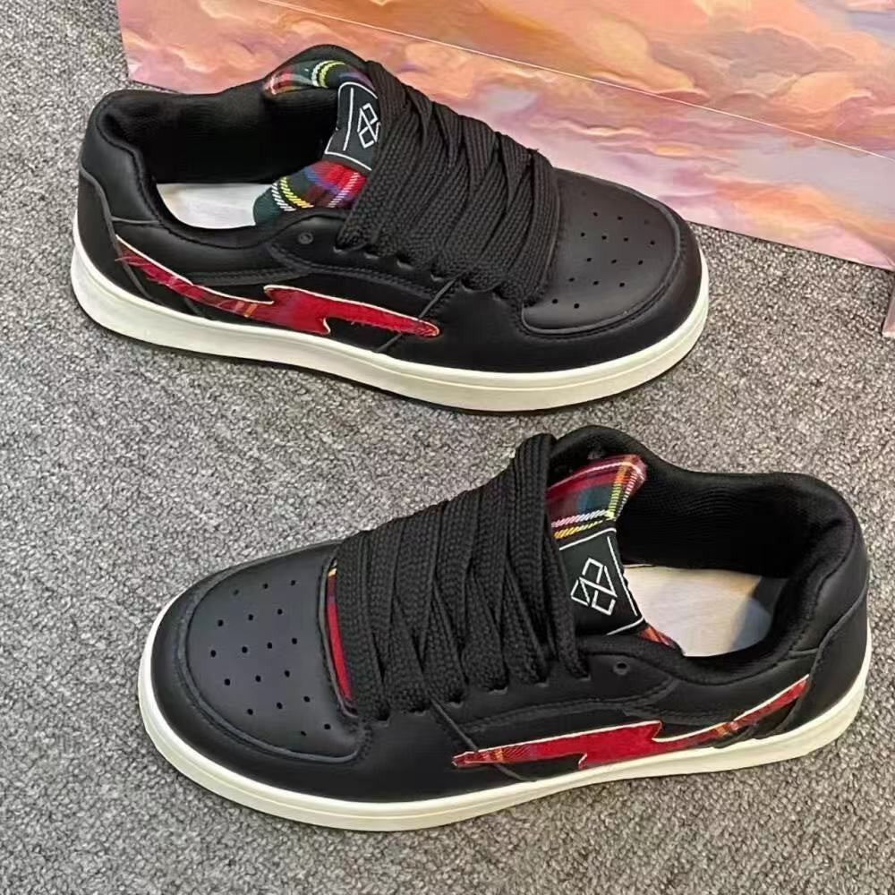 Damen Sneaker Sportlich Karomuster Rutschfest