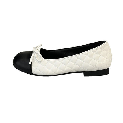 Damen Ballerinas Elegant mit Schleifendetail und Kontrastzehen