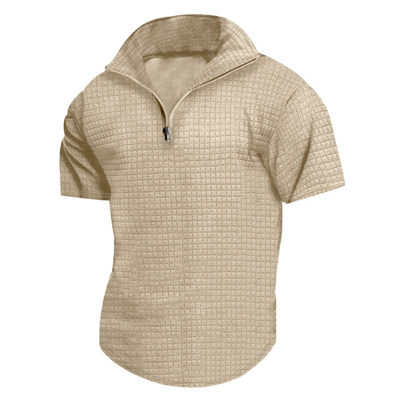 Herren Kurzarmjacke Reißverschluss Modern Schnitt
