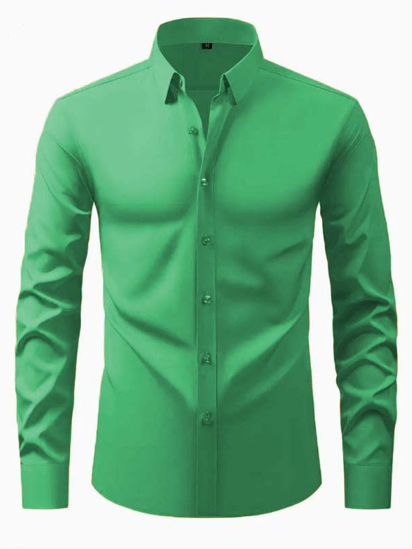 Herren Hemd Langarm Modernes Design Schwarzes Slimfit