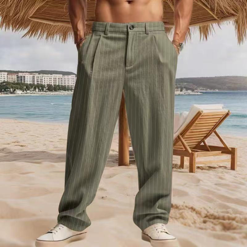 Herren Sommerhose Streifen Leicht Lockere Passform