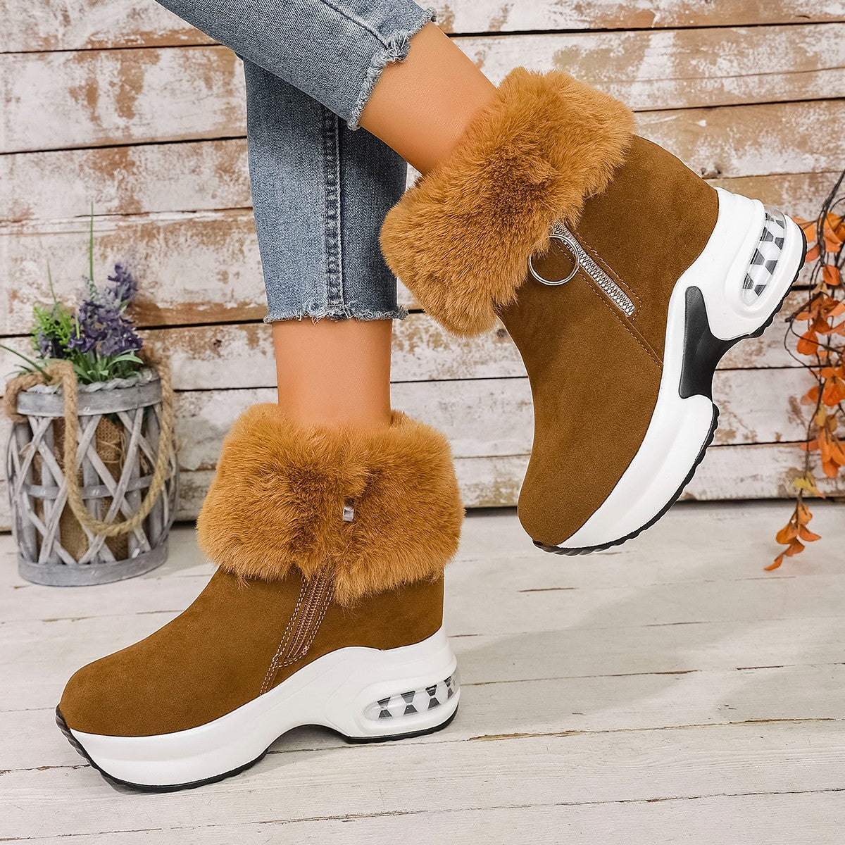 Damen Stiefel Warm Flauschig Sneaker Winter