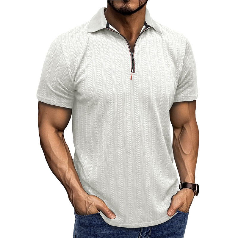 Herren Poloshirt Modern Zippverschluss Slim Fit