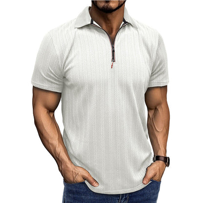 Herren Poloshirt Modern Zippverschluss Slim Fit