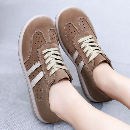 Damen Sneaker Veloursleder Atmungsaktiv Komfort