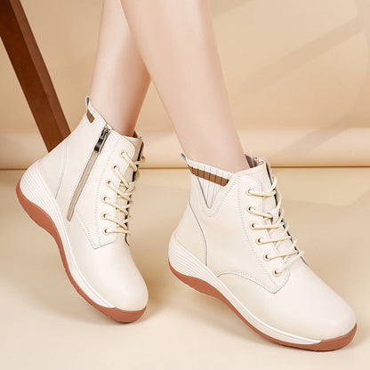 Damen Stiefel Hoch Schnürstiefel Bequem Stylisch