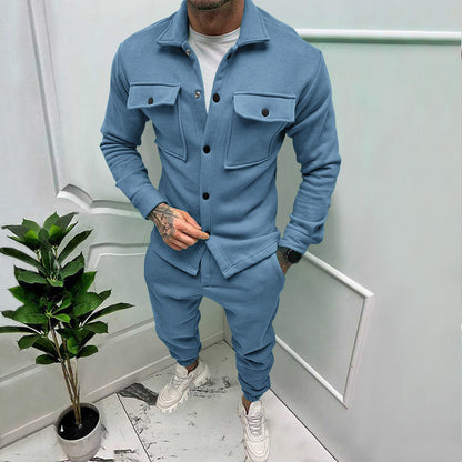 Herren Freizeit-Set Sportlich Casual Mit Taschen