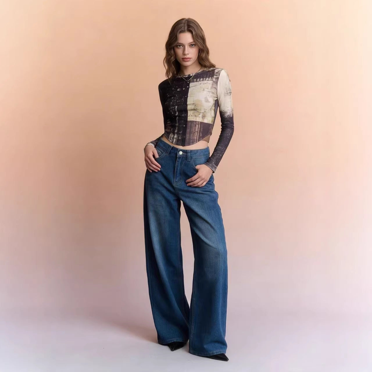 Damen High-Waist Jeans Klassisch Weite Bequem - BerlinGlamour