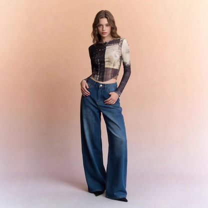 Damen High-Waist Jeans Klassisch Weite Bequem - BerlinGlamour