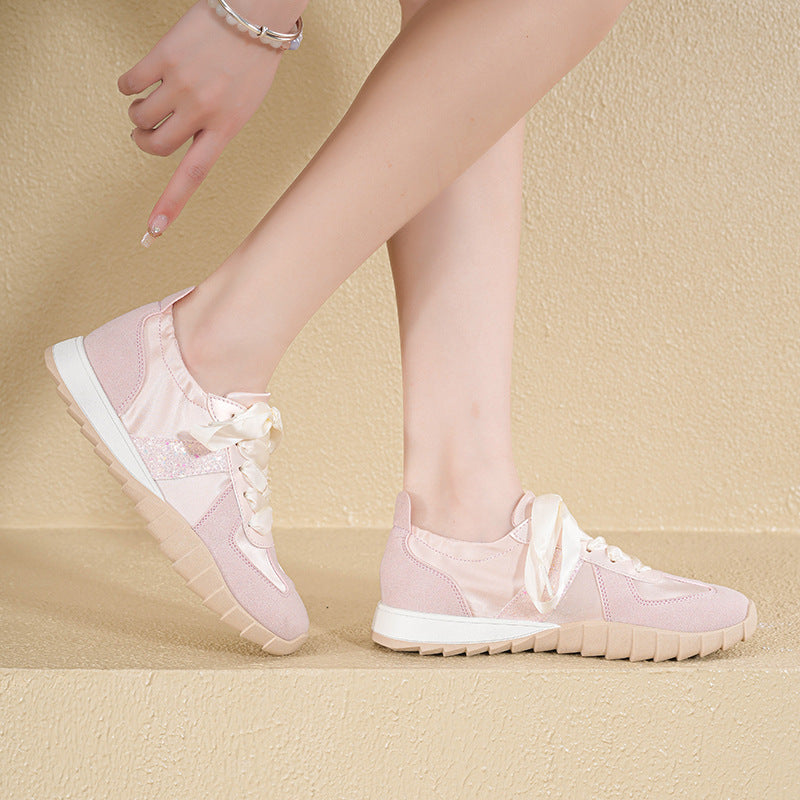 Damen Sneaker Sportschuhe Glänzend Atmungsaktiv