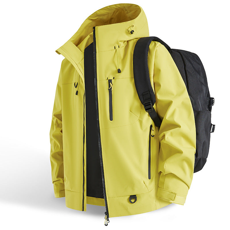 Wasserfeste Outdoorjacke Herren Multifunktionell Schwarz