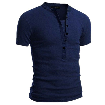 Herren Kurzarmshirt Modern mit Knöpfen und Steppkragen