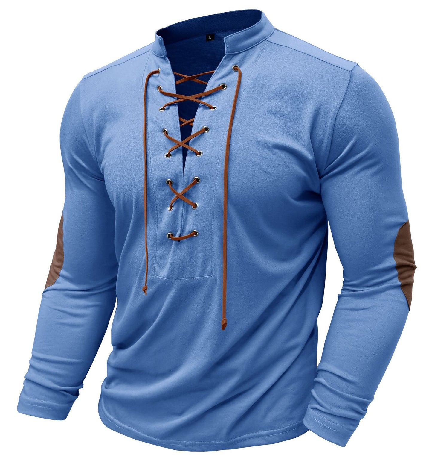 Herren Langarmshirt Modern mit Kontrast Details