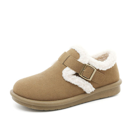 Damen Hausschuhe Warm Fleece Plüsch mit Verstellbarem Riemen