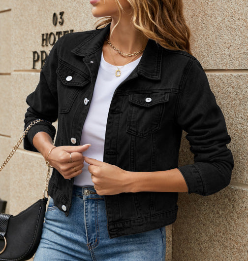 Damen Jeansjacke Übergangsjacke Stilvoll Modern